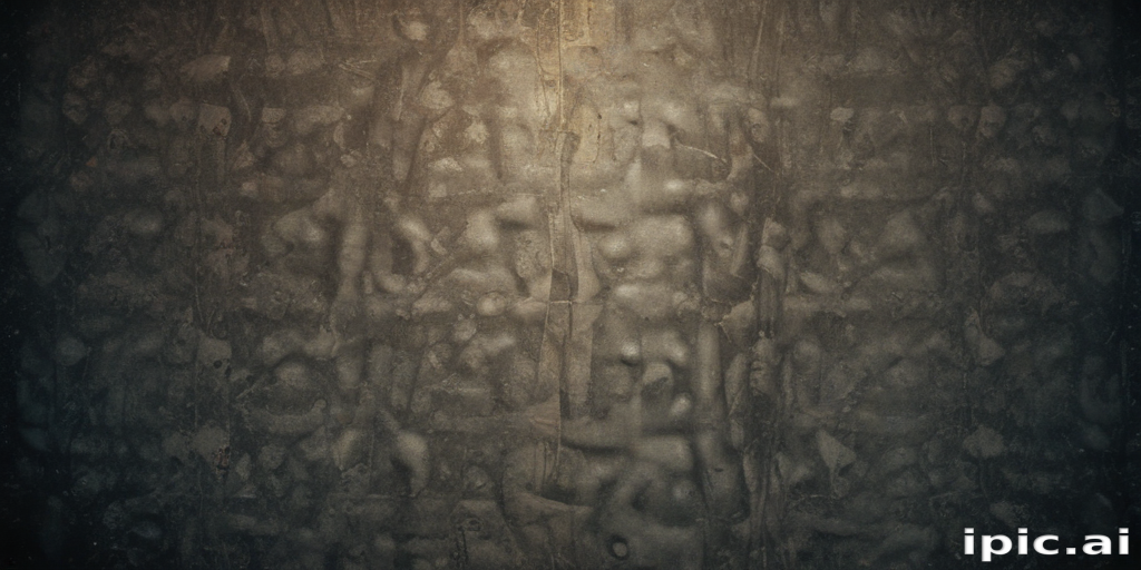 Textured Surface with Intricate Patterns and Dim Ambient Lighting Effects