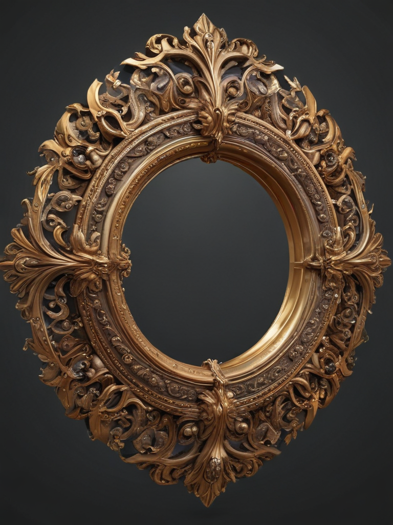 Intricately Designed Vintage Mirror Frame with Ornate Floral Patterns ...