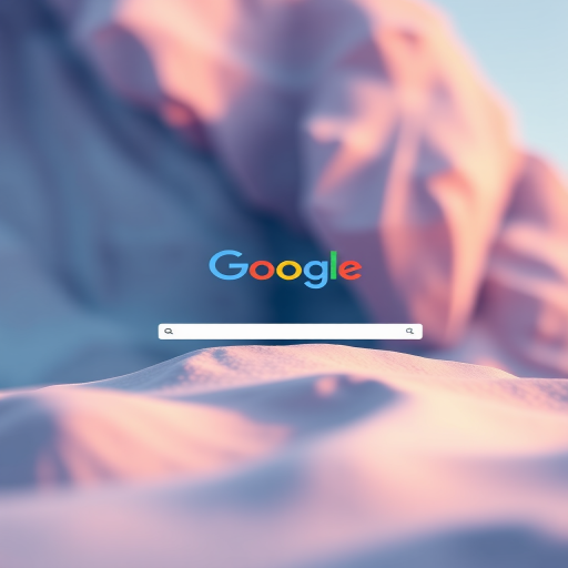 Create a high-resolution digital illustration of the Google homepage with a clean design, using a wide-angle lens effect at f/8 aperture, 24mm focal length, 1/60s shutter speed, and soft lighting to enhance clarity and vibrancy.