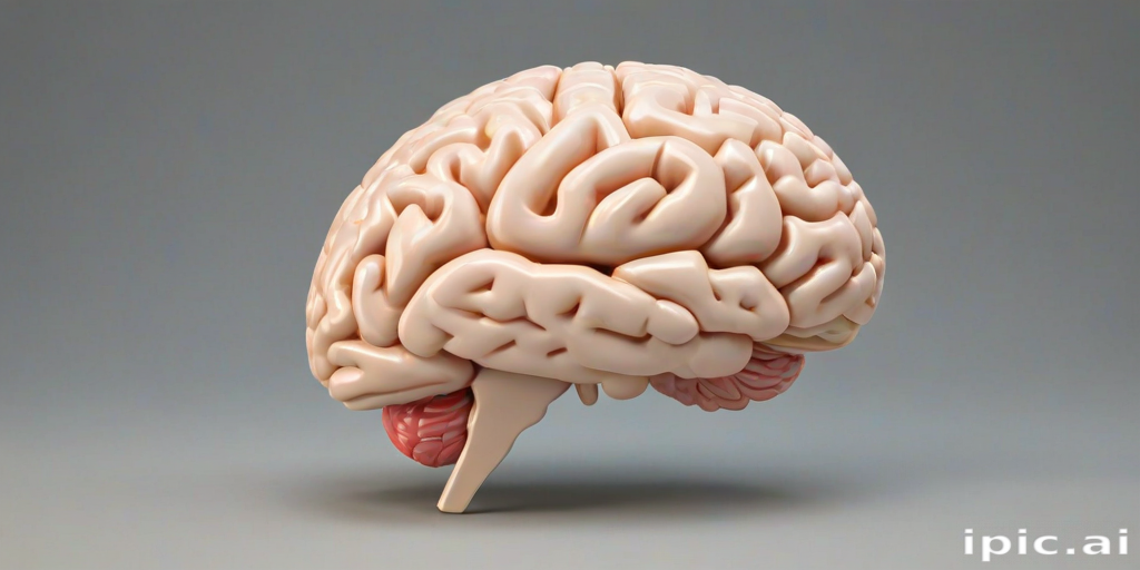 A Detailed 3D Rendering of the Human Brain Showing Its Complex Structure.