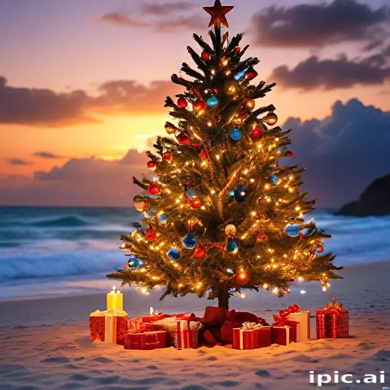 beach christmas wallpaper