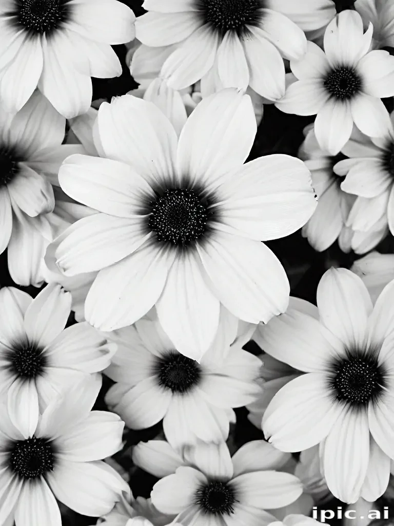 black and white flower background