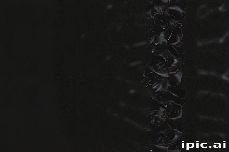 Elegant Black Roses Against a Mysterious Dark Background in Contrast