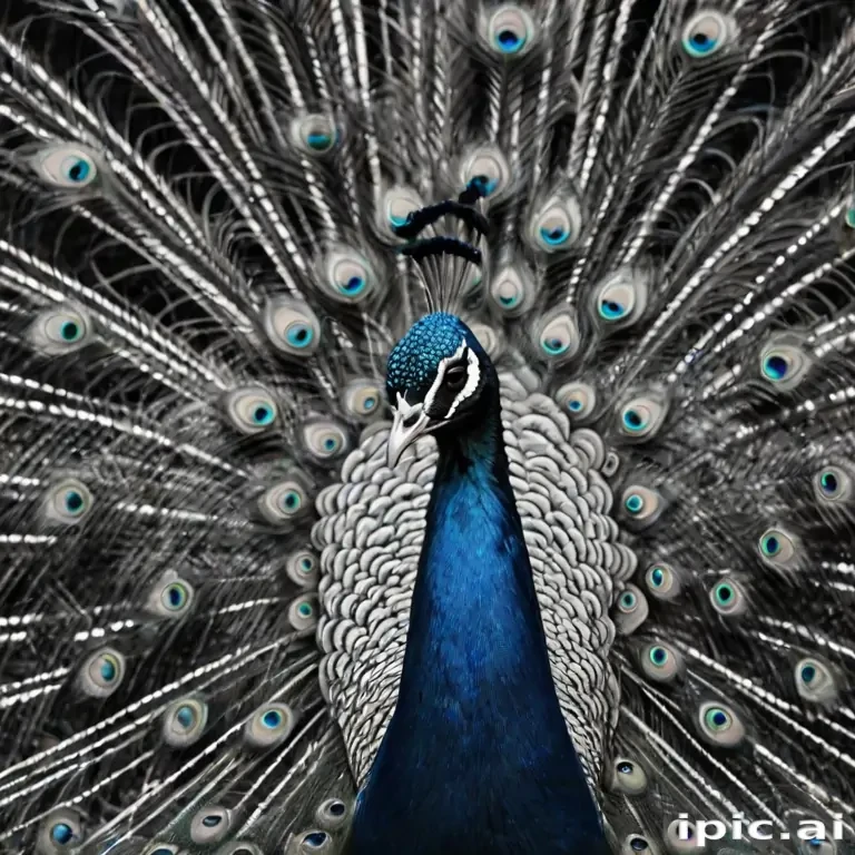 peacock black and white