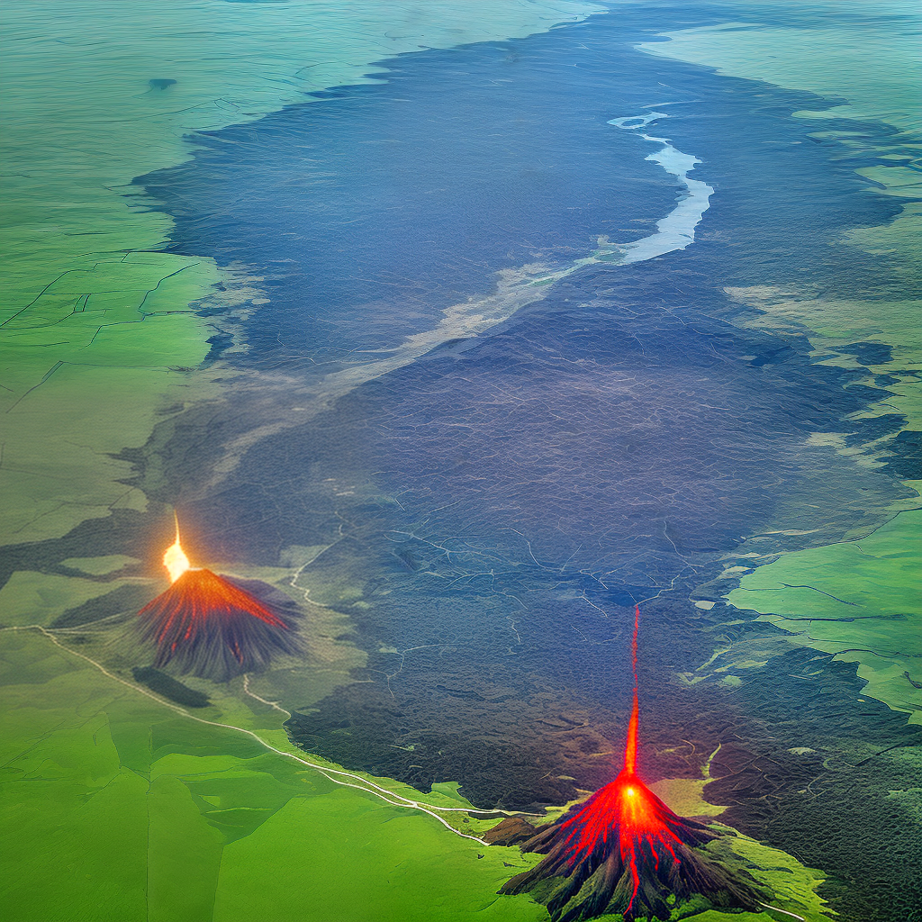 image of indonesian volcano erupting