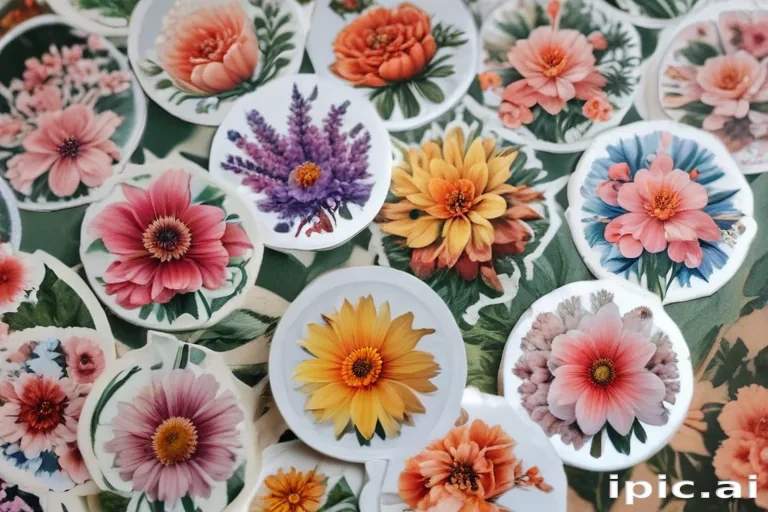 aesthetic flower stickers