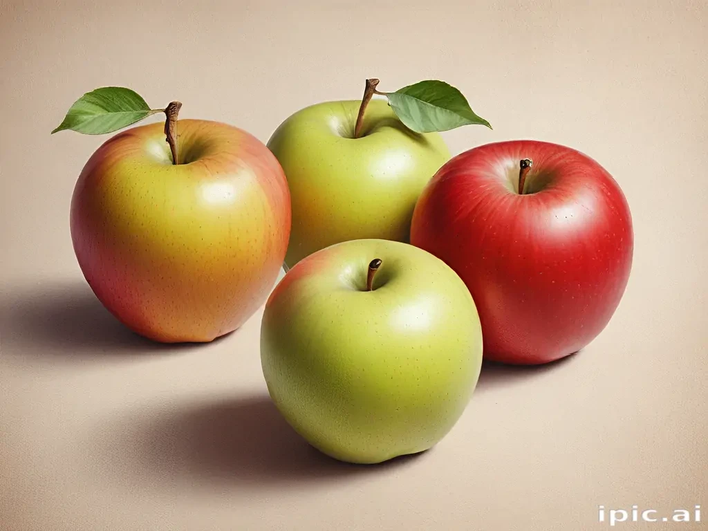 drawn apples