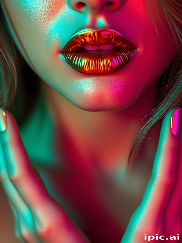 Duochrome copper to green lips called "Mermaid's Secret" shift colors in different lighting, creating an enchanting and mesmerizing effect for underwater-themed parties
