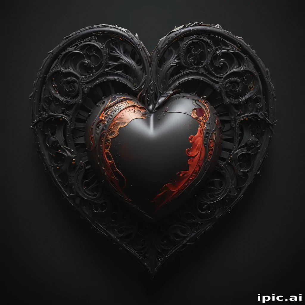 heart with black background