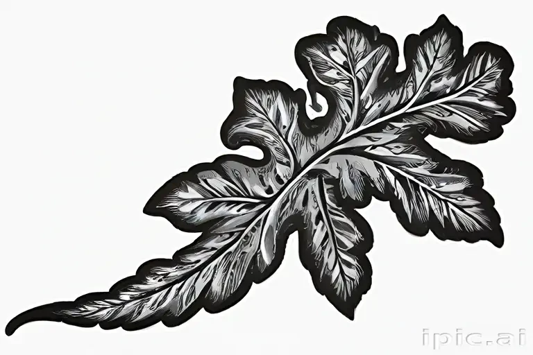 clipart leaf black and white