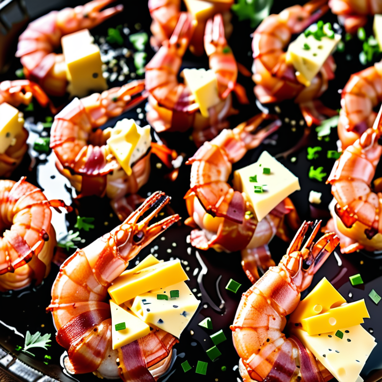 bacon wrapped shrimp with cheese