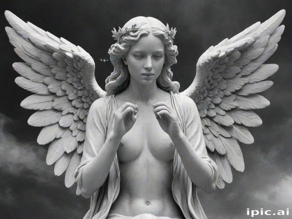 black and white angel