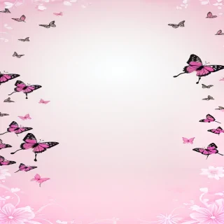 pink background with butterflies