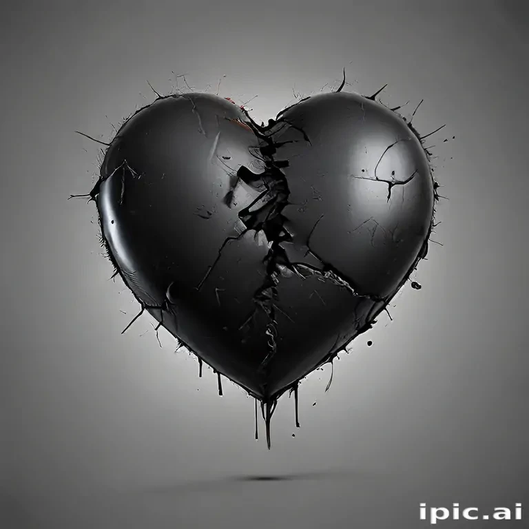 broken black heart