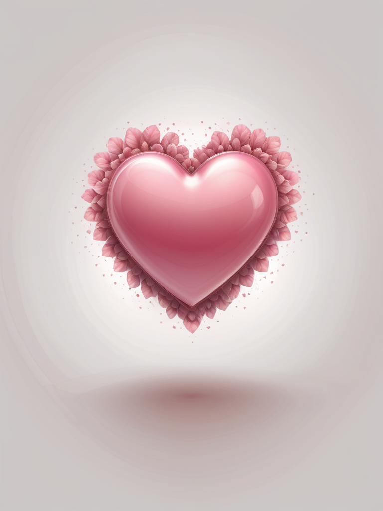 A Beautifully Shaped Pink Heart Surrounded by Delicate Floral Petals