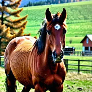 horse in background