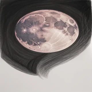 drawing of the moon