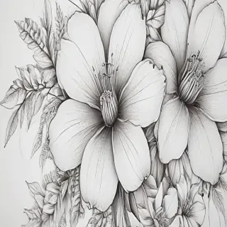 flower line work