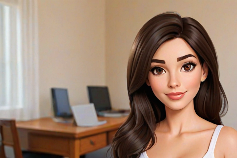brunette cartoon character
