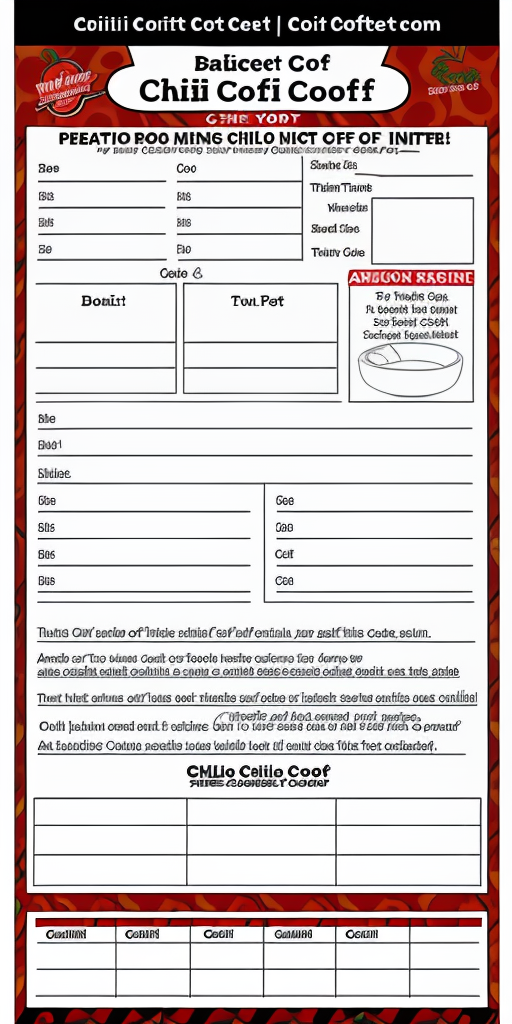 chili cook off judging sheet