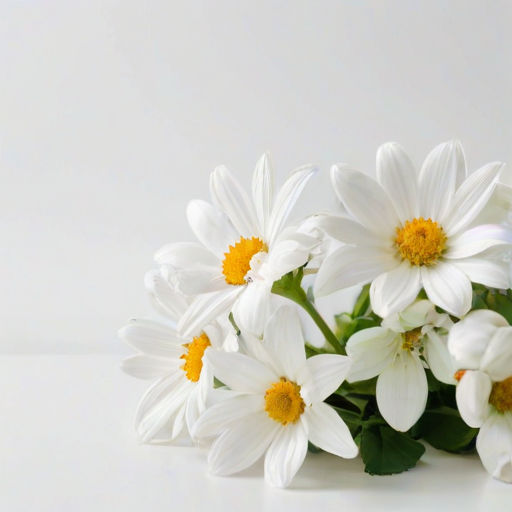 white flowers on white background