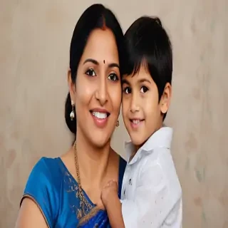 mom and son indian