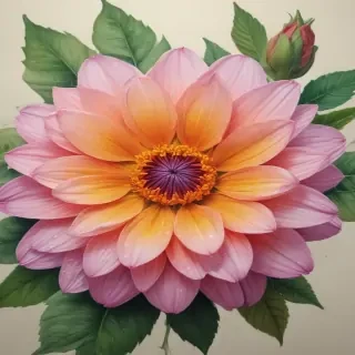 flower drawing images with colour