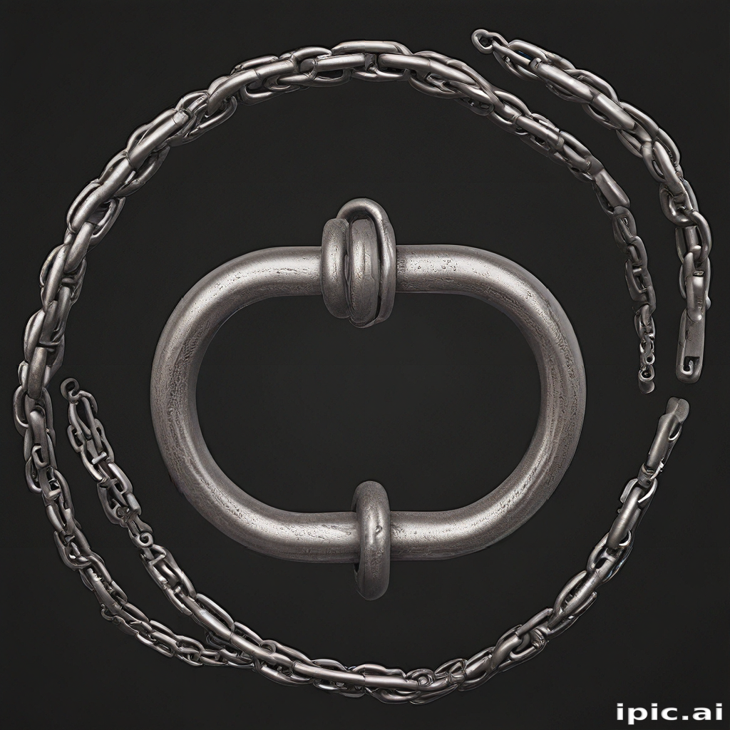 Intricate Metal Chains and a Central Link Forming a Unique Design