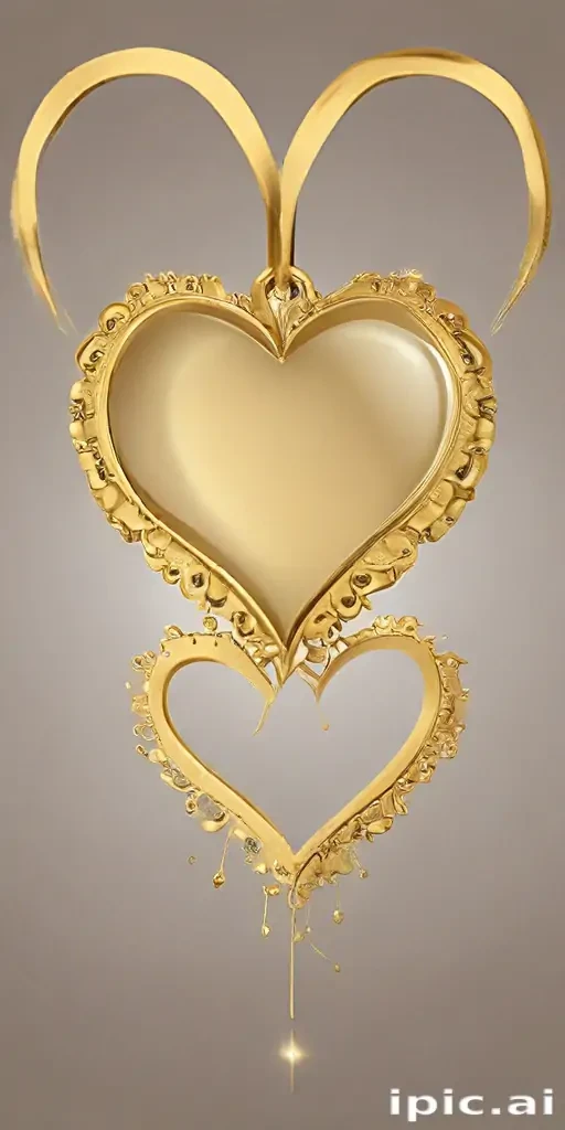 gold heart clipart