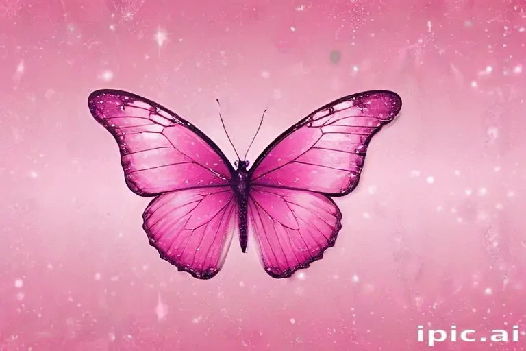 glitter pink butterfly wallpaper