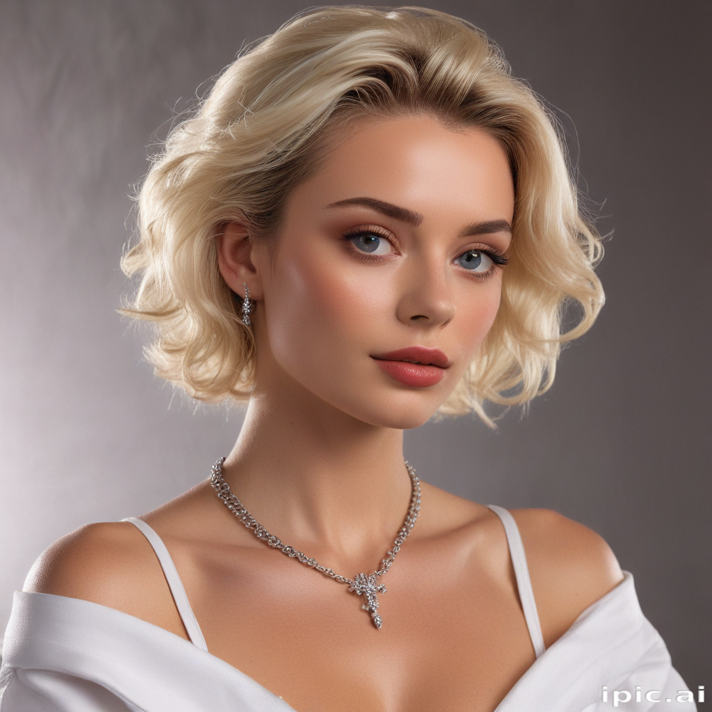Elegant Portrait of a Beautiful Woman with Stunning Jewelry and Soft Hair