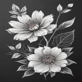 floral line art