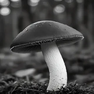 mushroom black and white