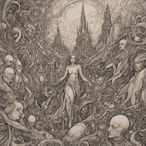Absence of value and meaning,fantasy art,abstract,outlined,