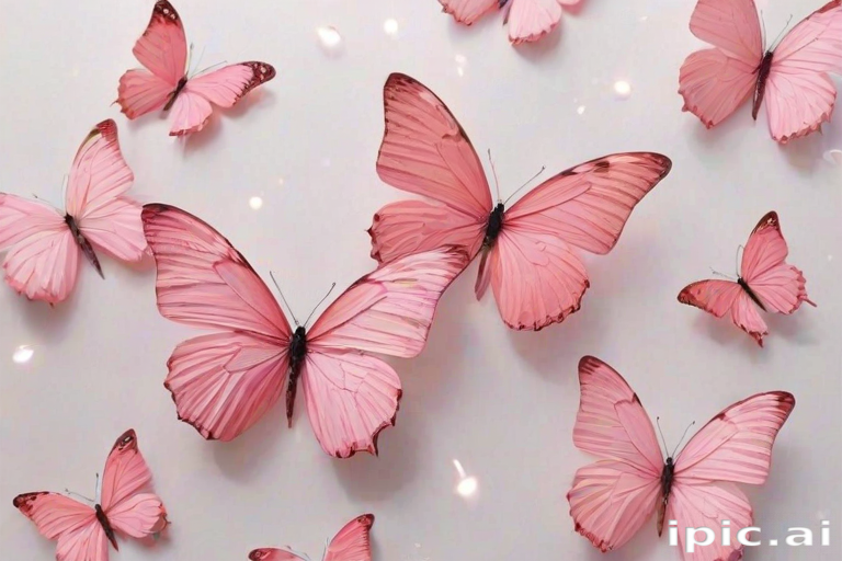 pink butterflies aesthetic