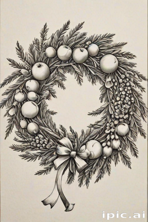 wreath drawing