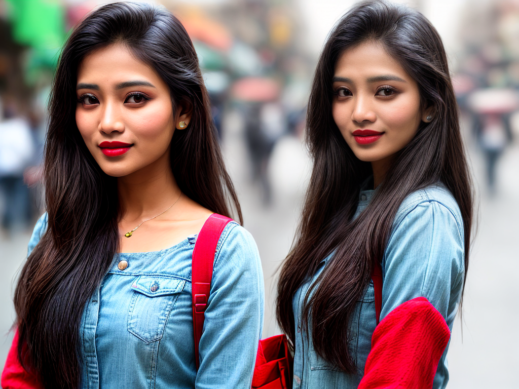 Ai Image Generator - Ai Art Generator - High Quality and 100% Unique Images  - iPic.Ai Nepali hot women in casual attire, city street, raining, red  lips, serious look, close-up