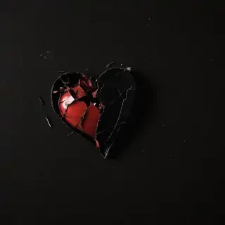 broken heart black background