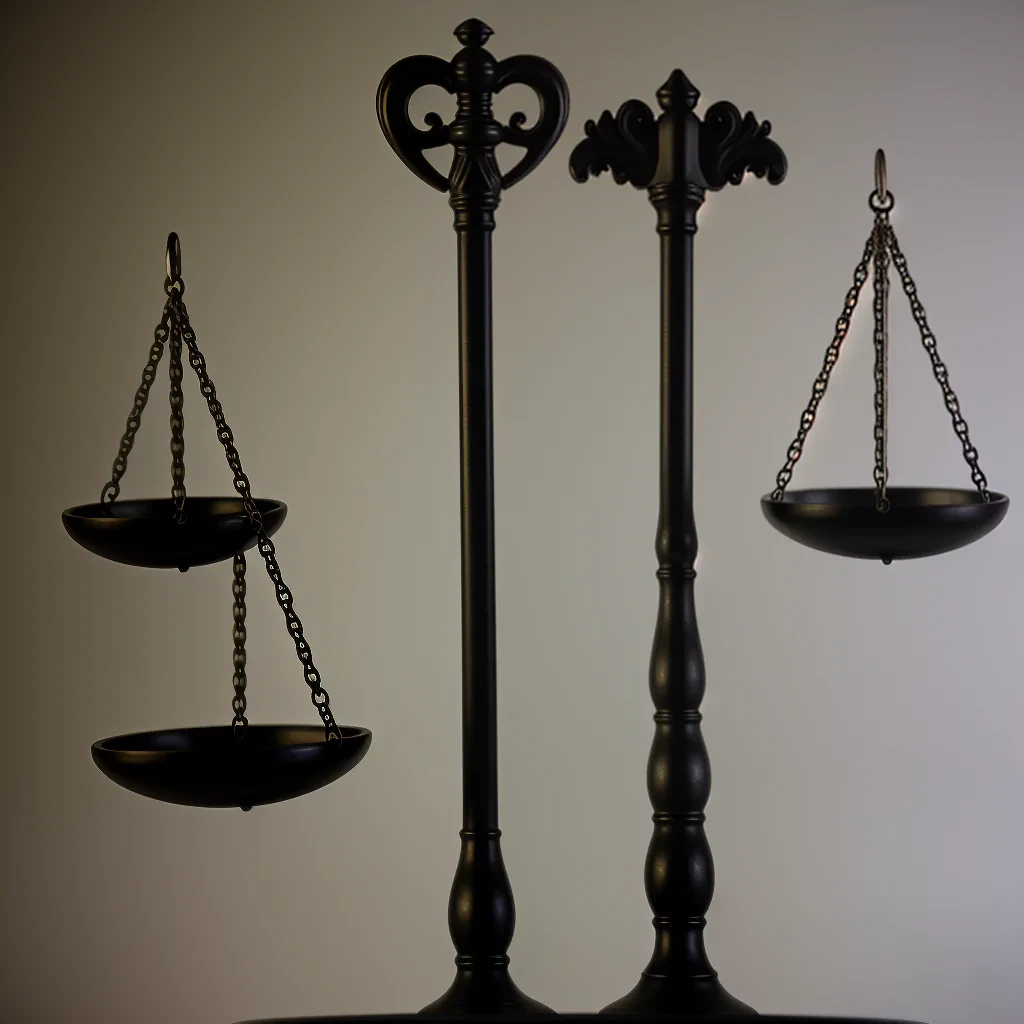 Elegant Black Scales Symbolizing Justice and Balance in a Minimalist Style