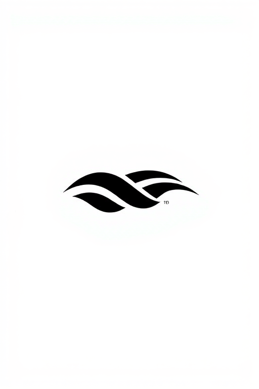 Create a minimalist digital artwork featuring a simplistic, abstract logo design with smooth curves and a monochromatic color palette, shot with a 50mm lens at f/1.8, ISO 100, with a soft focus background to emphasize the logo in high resolution.