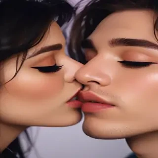 aesthetic kiss