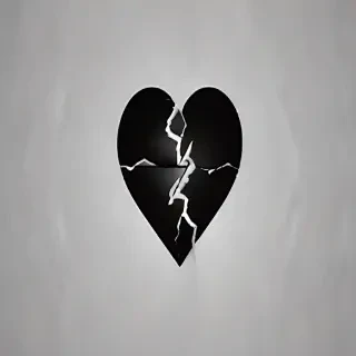 broken heart black