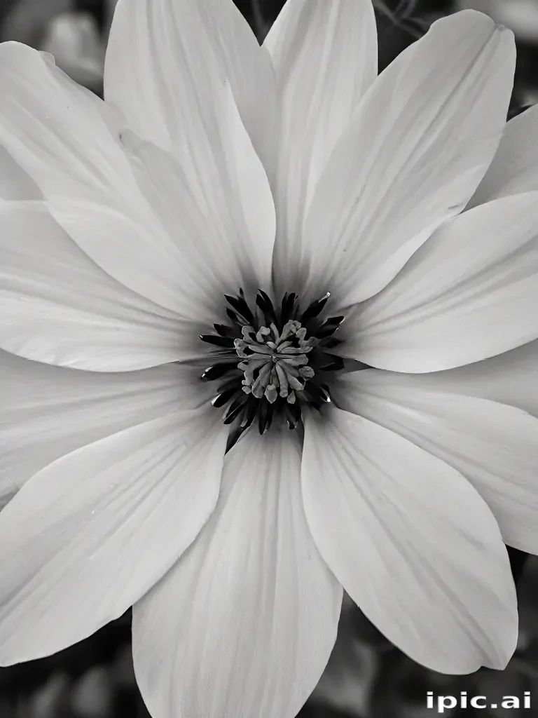 black and white flower