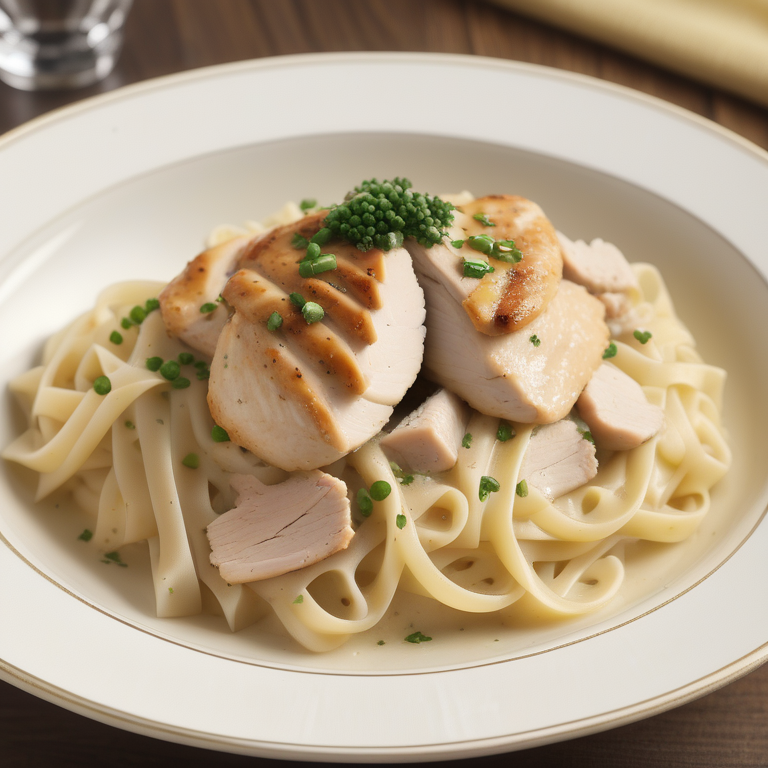 chicken noodles over mashed potatoes