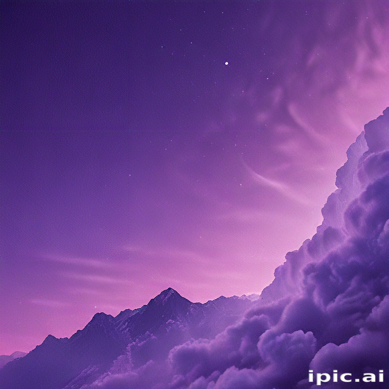 Majestic Purple Mountains Beneath a Dreamy Cloudy Sky at Dusk