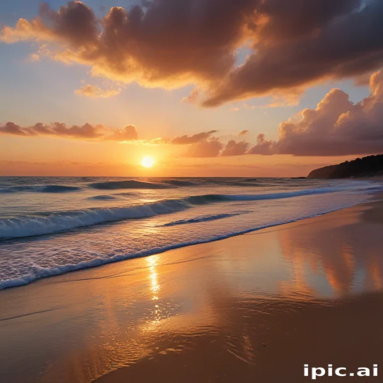 sun set on beach