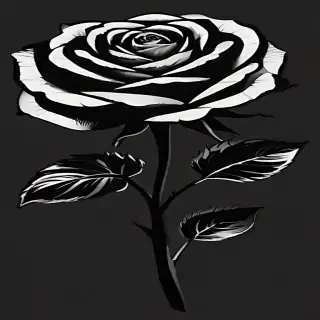 rose clip art black and white