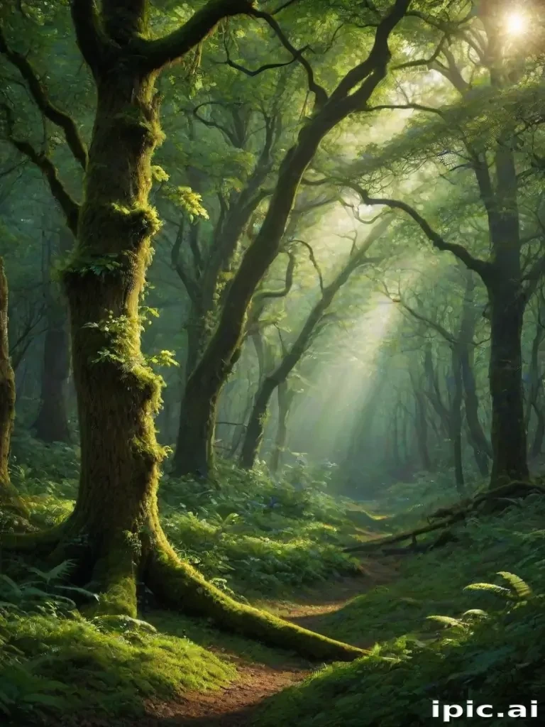 beautiful magical forest background