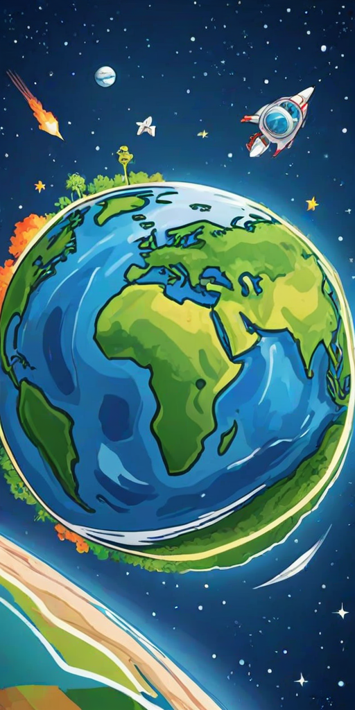 cartoon picture of the planet earth