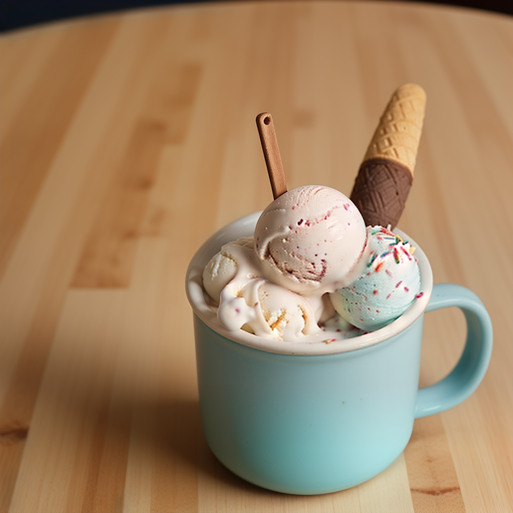 ice cream in a mug